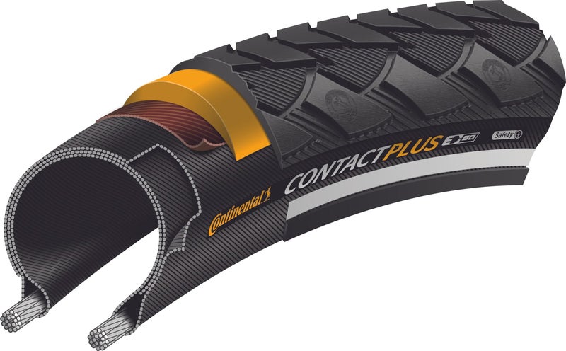 Continental Contact Plus ETRTO (32-622) 700 x 32 Reflex Bike Tires, Black - Image 2